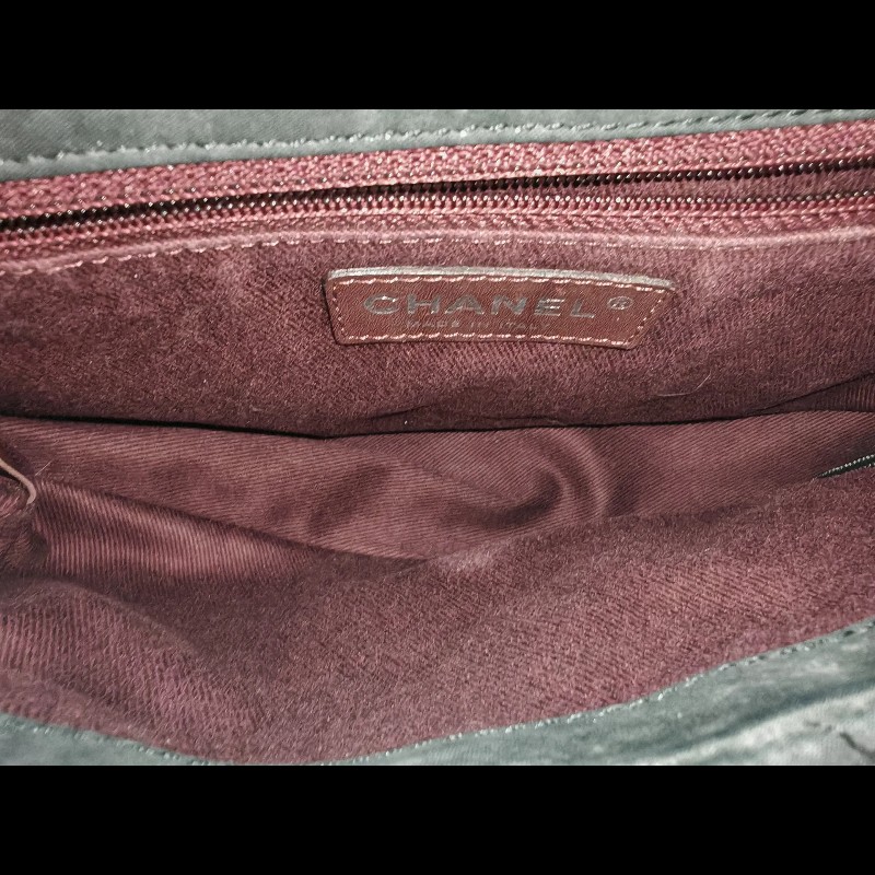 Chanel Vintage 做舊銀扣 斜挎包 13開-8