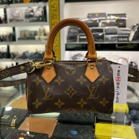 東區正精品㊣LV NANO SPEEDY 字紋手提肩背兩用波士頓包迷你款 RZ6017 Vintage
