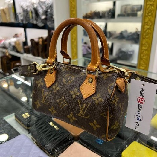 東區正精品㊣LV NANO SPEEDY 字紋手提肩背兩用波士頓包迷你款 RZ6017 Vintage-1