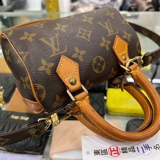 東區正精品㊣LV NANO SPEEDY 字紋手提肩背兩用波士頓包迷你款 RZ6017 Vintage-9