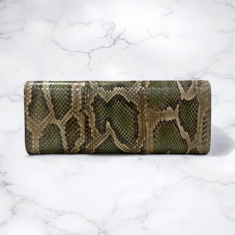 GUCCI 蟒蛇皮馬銜釦頭手拿包-2