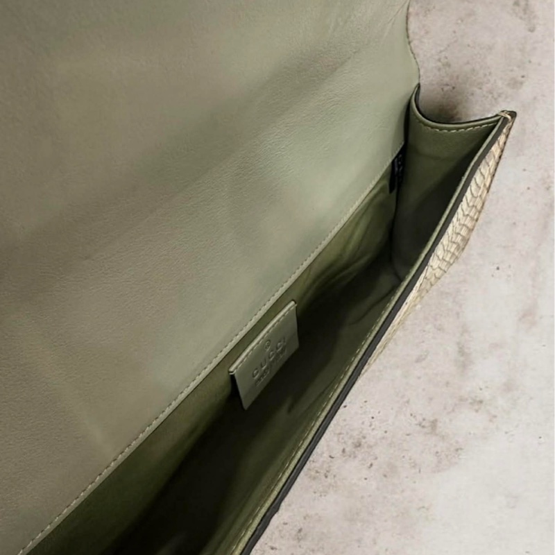 GUCCI 蟒蛇皮馬銜釦頭手拿包-4