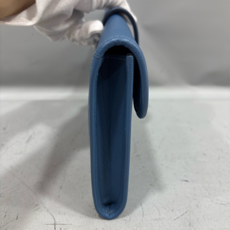 HERMES JIGE ELAN 29 SWFIT 藍色全皮 手抓包 手拿包 晚宴包 麻將包 銀行包 收租包-2