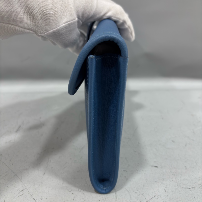 HERMES JIGE ELAN 29 SWFIT 藍色全皮 手抓包 手拿包 晚宴包 麻將包 銀行包 收租包-3