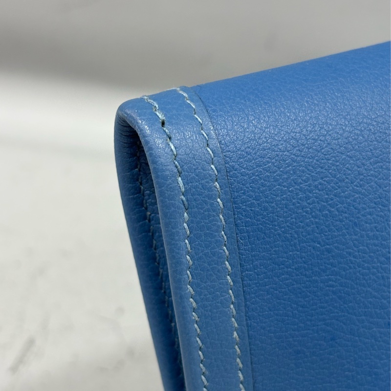 HERMES JIGE ELAN 29 SWFIT 藍色全皮 手抓包 手拿包 晚宴包 麻將包 銀行包 收租包-7