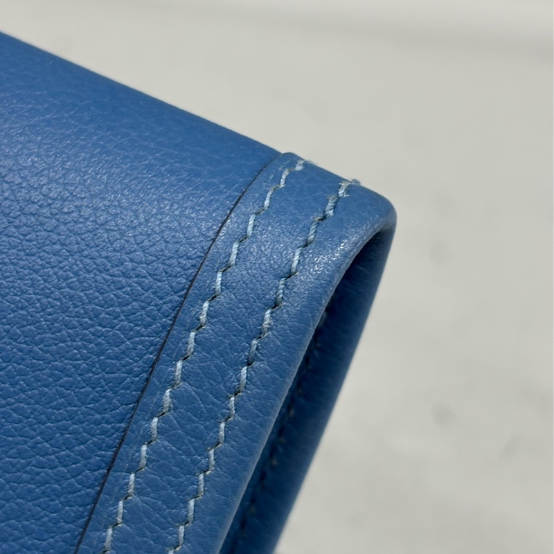 HERMES JIGE ELAN 29 SWFIT 藍色全皮 手抓包 手拿包 晚宴包 麻將包 銀行包 收租包-10