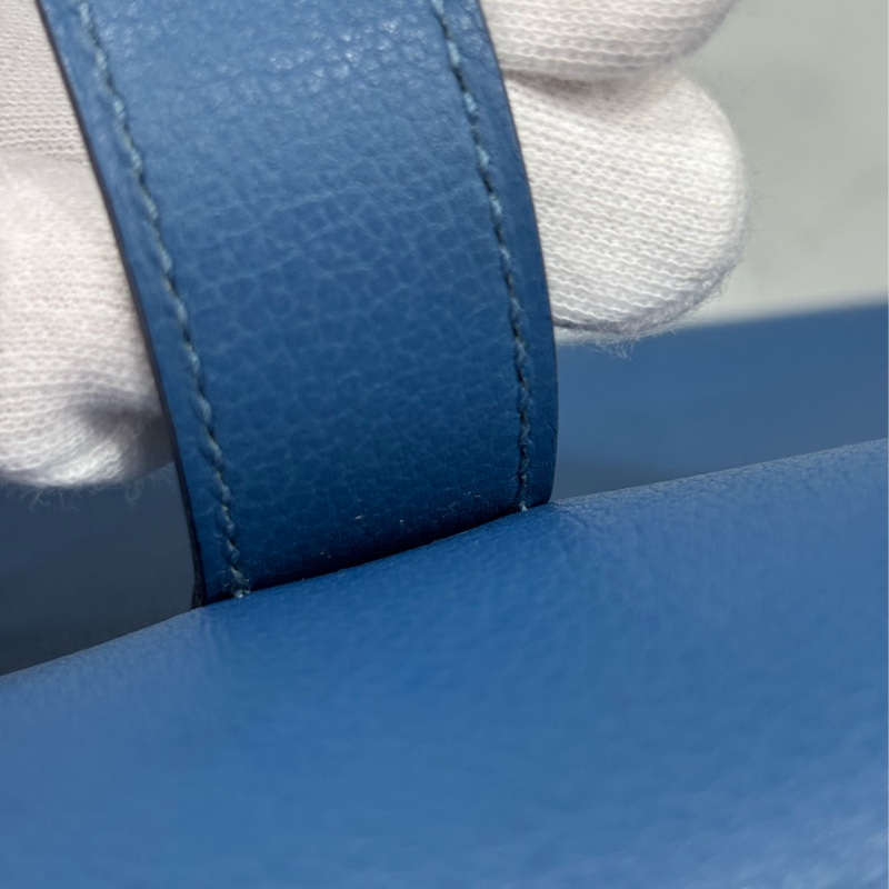 HERMES JIGE ELAN 29 SWFIT 藍色全皮 手抓包 手拿包 晚宴包 麻將包 銀行包 收租包-14