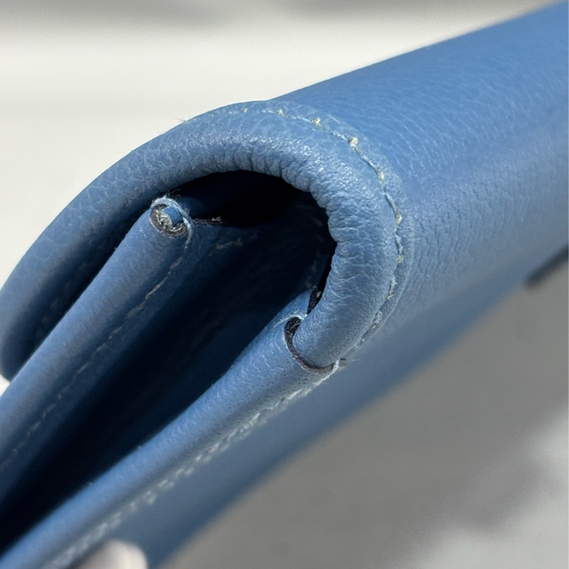 HERMES JIGE ELAN 29 SWFIT 藍色全皮 手抓包 手拿包 晚宴包 麻將包 銀行包 收租包-17