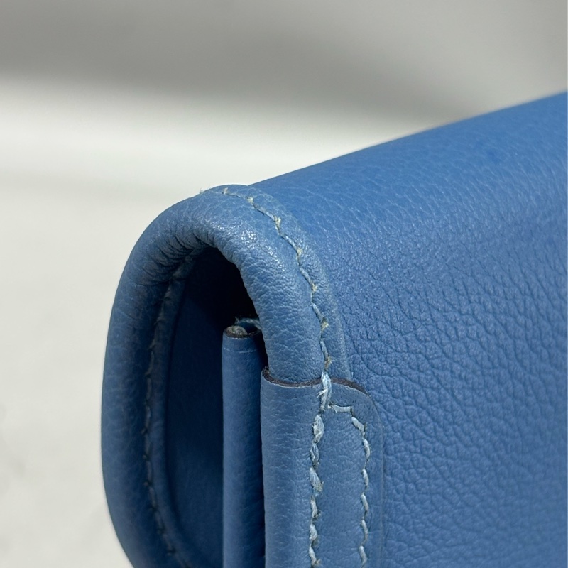 HERMES JIGE ELAN 29 SWFIT 藍色全皮 手抓包 手拿包 晚宴包 麻將包 銀行包 收租包-18