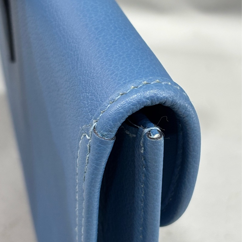 HERMES JIGE ELAN 29 SWFIT 藍色全皮 手抓包 手拿包 晚宴包 麻將包 銀行包 收租包-20