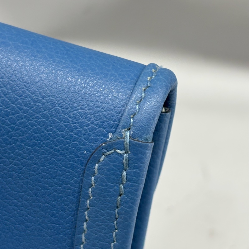HERMES JIGE ELAN 29 SWFIT 藍色全皮 手抓包 手拿包 晚宴包 麻將包 銀行包 收租包-21