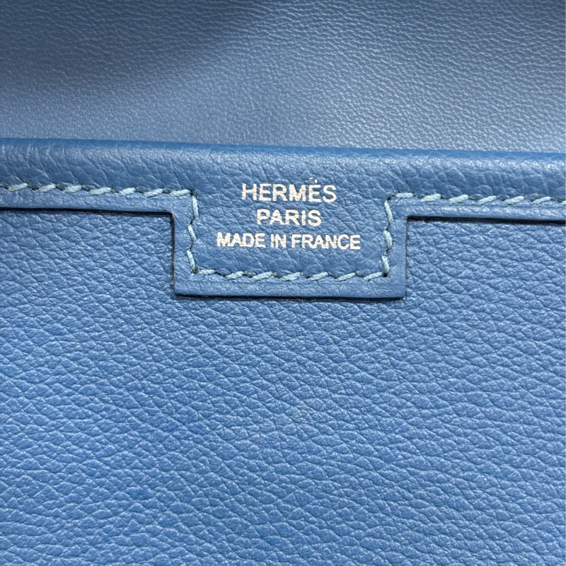 HERMES JIGE ELAN 29 SWFIT 藍色全皮 手抓包 手拿包 晚宴包 麻將包 銀行包 收租包-25