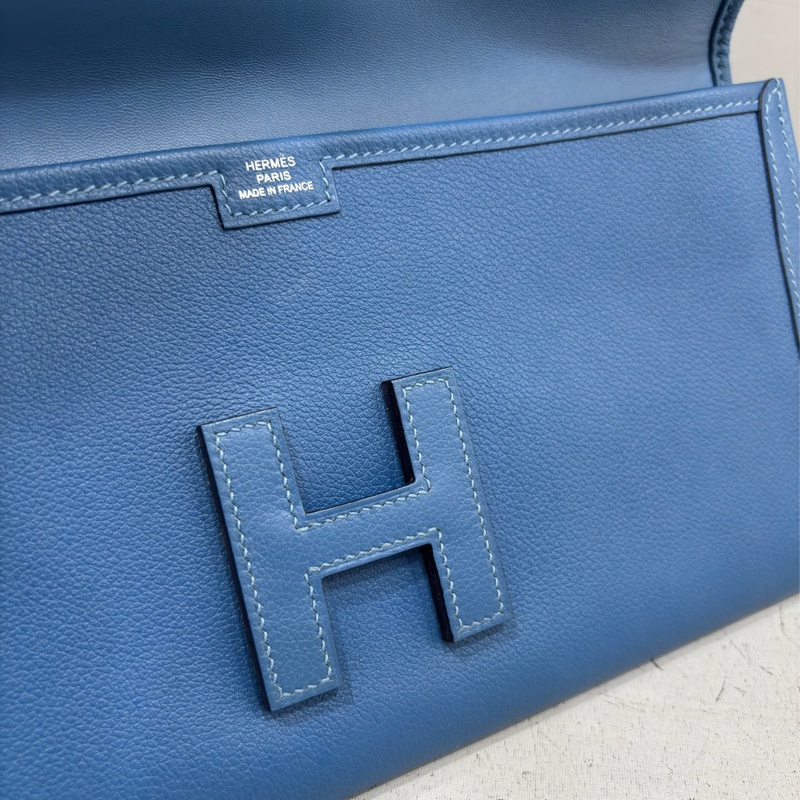 HERMES JIGE ELAN 29 SWFIT 藍色全皮 手抓包 手拿包 晚宴包 麻將包 銀行包 收租包-26