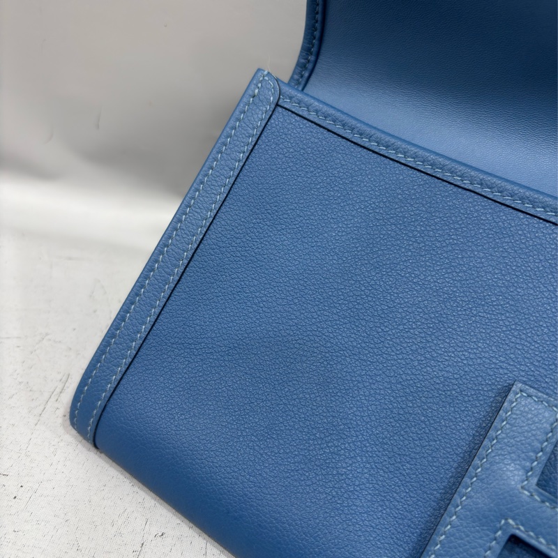 HERMES JIGE ELAN 29 SWFIT 藍色全皮 手抓包 手拿包 晚宴包 麻將包 銀行包 收租包-28