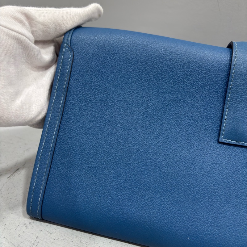 HERMES JIGE ELAN 29 SWFIT 藍色全皮 手抓包 手拿包 晚宴包 麻將包 銀行包 收租包-33