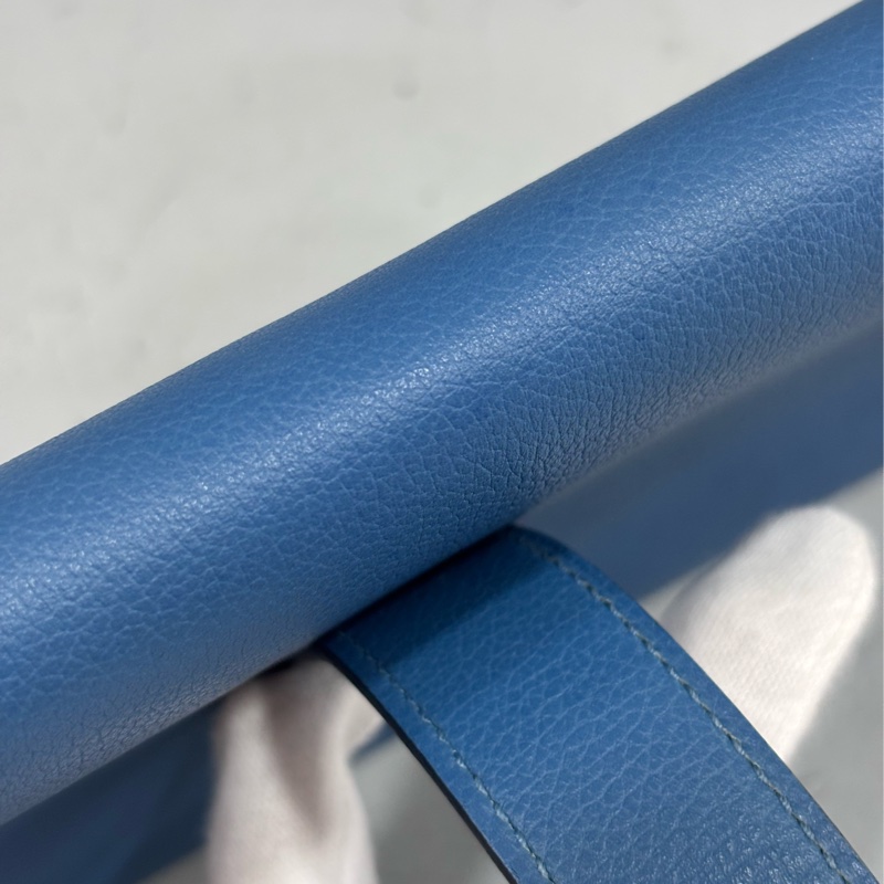 HERMES JIGE ELAN 29 SWFIT 藍色全皮 手抓包 手拿包 晚宴包 麻將包 銀行包 收租包-35
