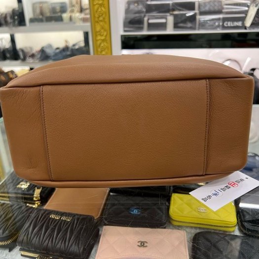 ㊣東區正精品㊣SAINT LAURENT LE 5 À 7 Hobo 焦糖色金棕色全皮金字 LOGO直式單把肩背包 RZ6045-4