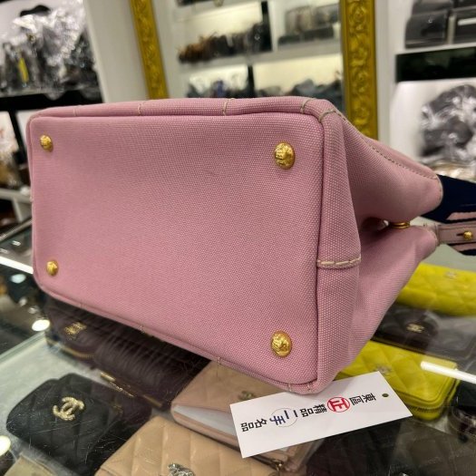 東區正精品㊣PRADA 1BG439 Canapa 2way 粉紅色三角牌尼龍帆布手提包斜背包 RZ6046-4