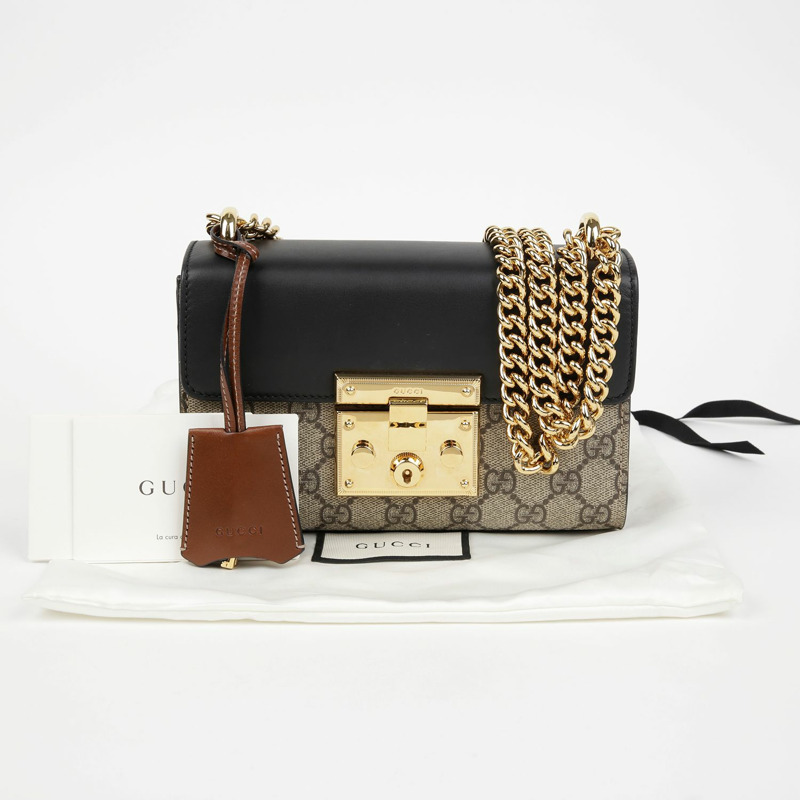 GUCCI 帶鎖小鏈條單肩斜背包 409487-0