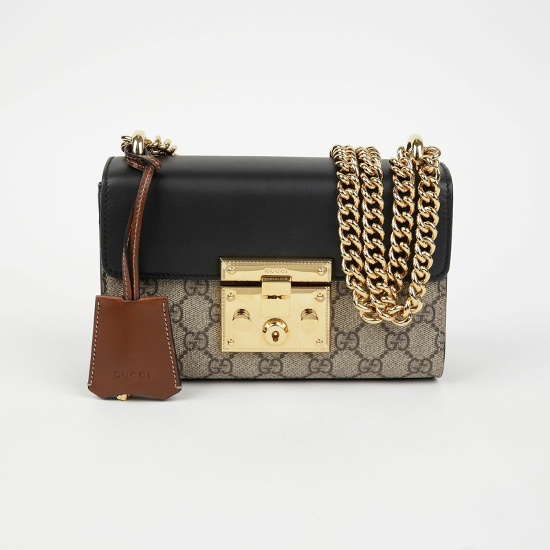 GUCCI 帶鎖小鏈條單肩斜背包 409487-1