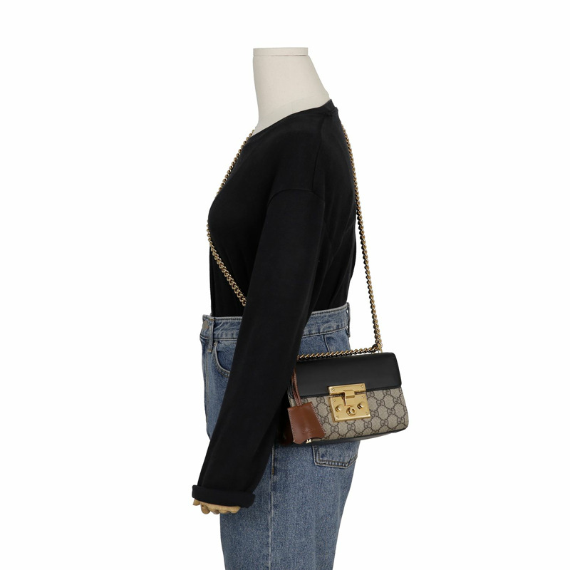 GUCCI 帶鎖小鏈條單肩斜背包 409487-13