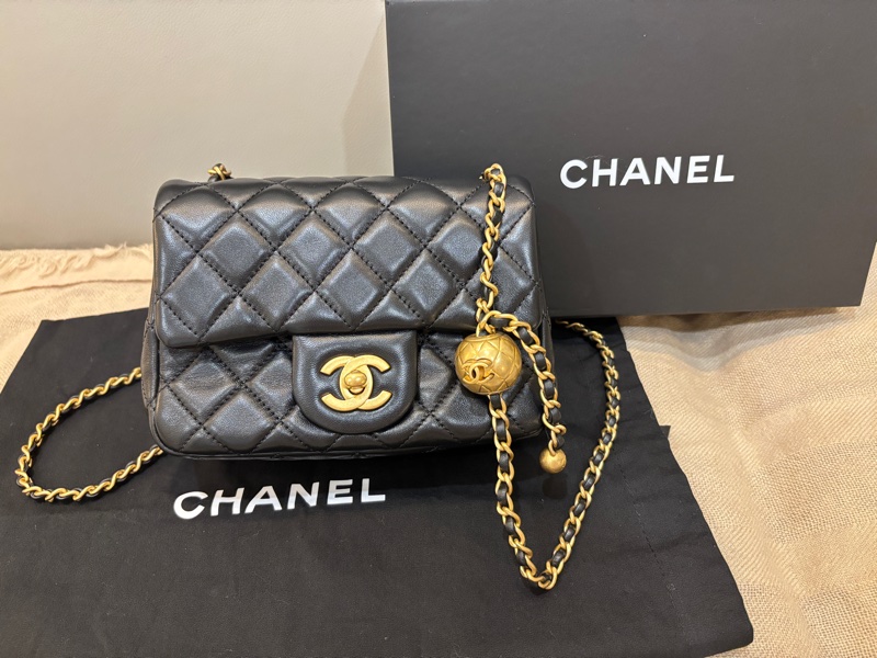 Chanel 金球方胖(17公分)黑金 晶片款-0