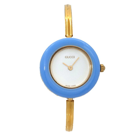 Gucci 11/12.2 手鐲腕錶，女士，白色石英錶，可更換錶圈