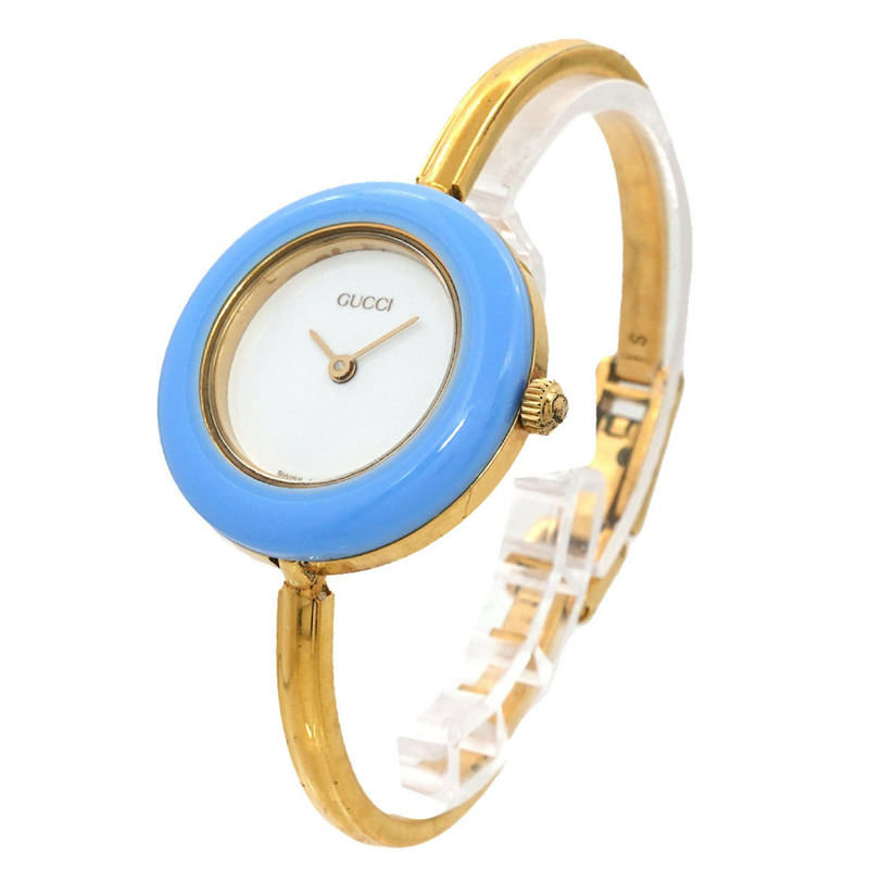 Gucci 11/12.2 手鐲腕錶,女士,白色石英錶,可更換錶圈-2