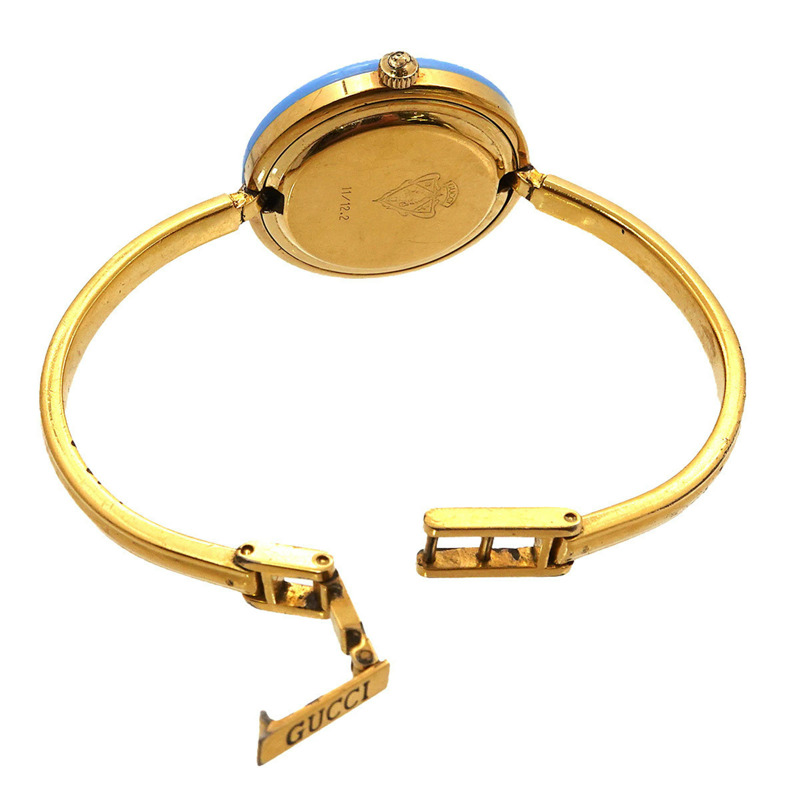 Gucci 11/12.2 手鐲腕錶,女士,白色石英錶,可更換錶圈-4