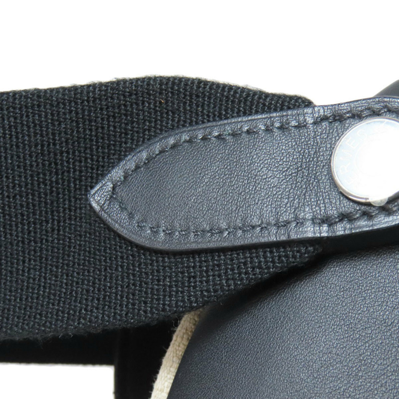 愛馬仕 Hermès 女士簡約雙肩包,銀色五金配件,帆布和小牛皮材質-15