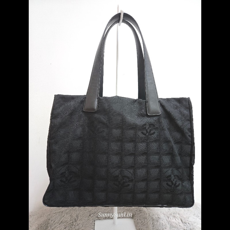 香奈兒 Chanel 黑色 尼龍布 購物包 肩背包 托特包-1