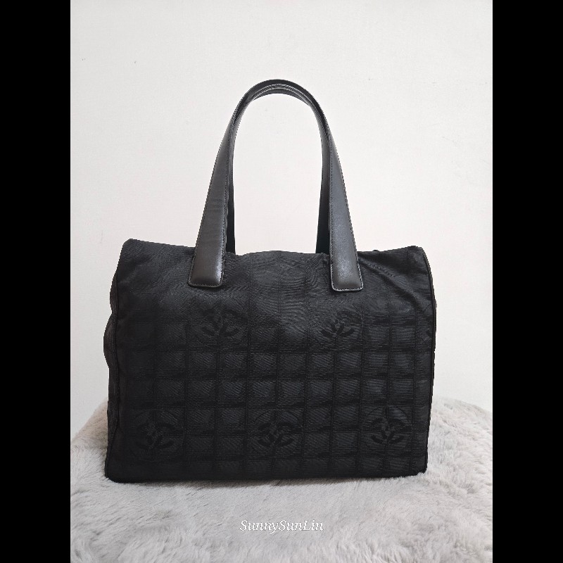 香奈兒 Chanel 黑色 尼龍布 購物包 肩背包 托特包-2