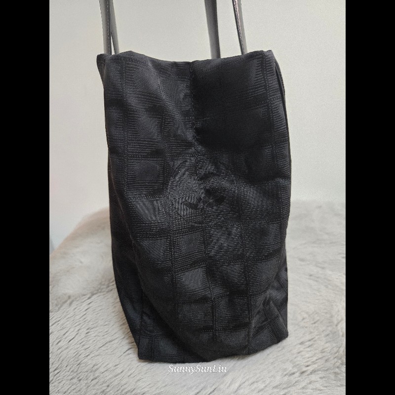 香奈兒 Chanel 黑色 尼龍布 購物包 肩背包 托特包-9