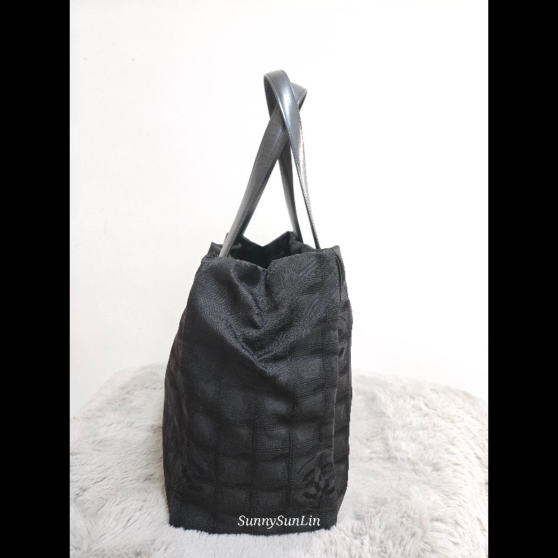 香奈兒 Chanel 黑色 尼龍布 購物包 肩背包 托特包-11