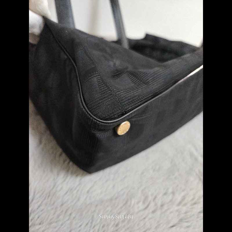 香奈兒 Chanel 黑色 尼龍布 購物包 肩背包 托特包-17