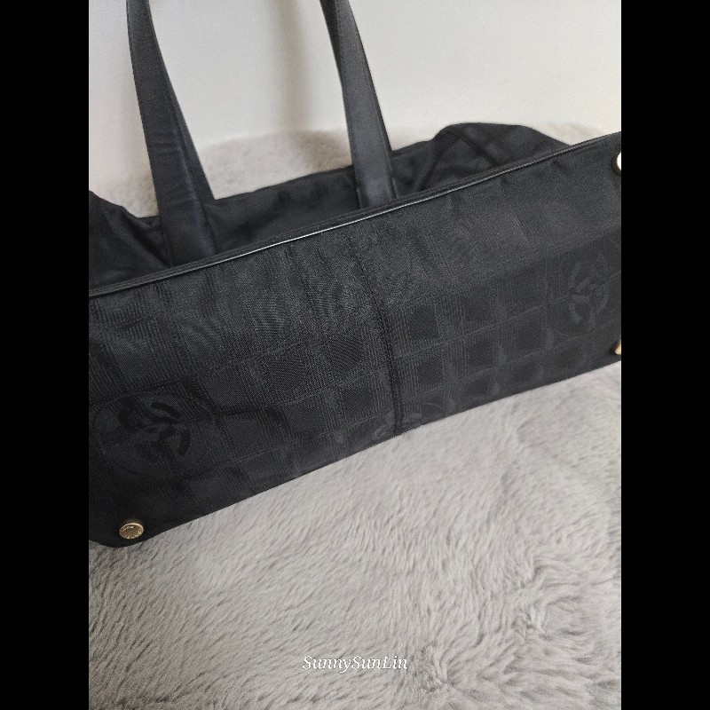 香奈兒 Chanel 黑色 尼龍布 購物包 肩背包 托特包-20