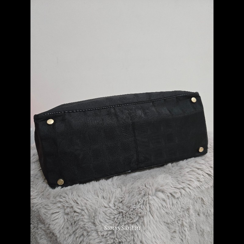 香奈兒 Chanel 黑色 尼龍布 購物包 肩背包 托特包-22