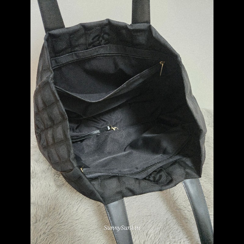 香奈兒 Chanel 黑色 尼龍布 購物包 肩背包 托特包-23