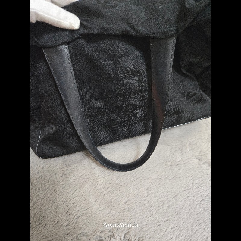 香奈兒 Chanel 黑色 尼龍布 購物包 肩背包 托特包-24