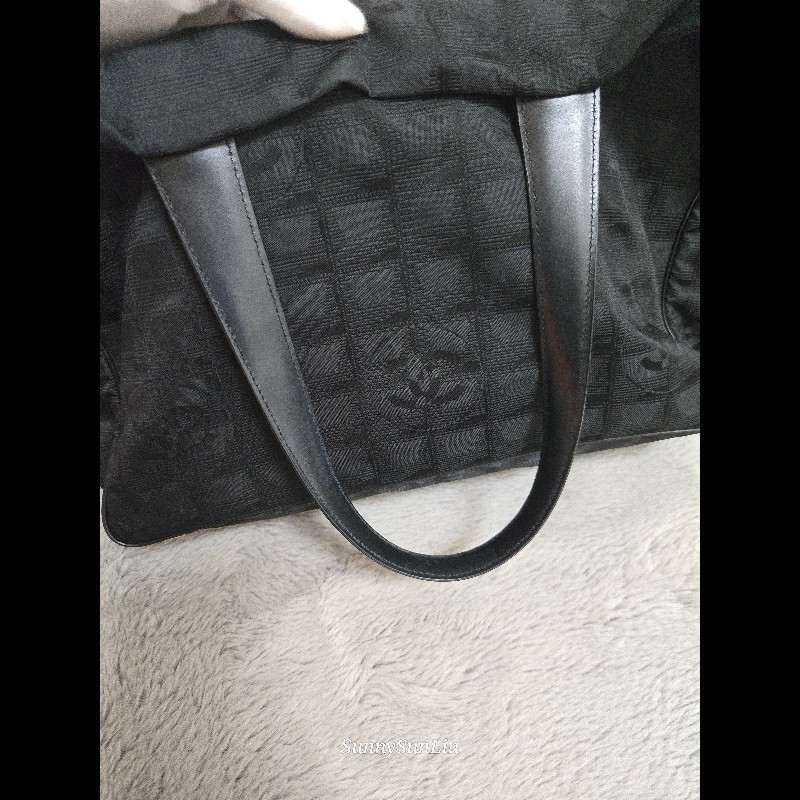 香奈兒 Chanel 黑色 尼龍布 購物包 肩背包 托特包-25