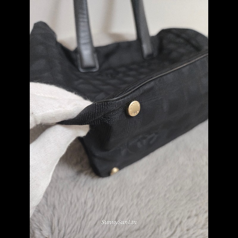 香奈兒 Chanel 黑色 尼龍布 購物包 肩背包 托特包-27