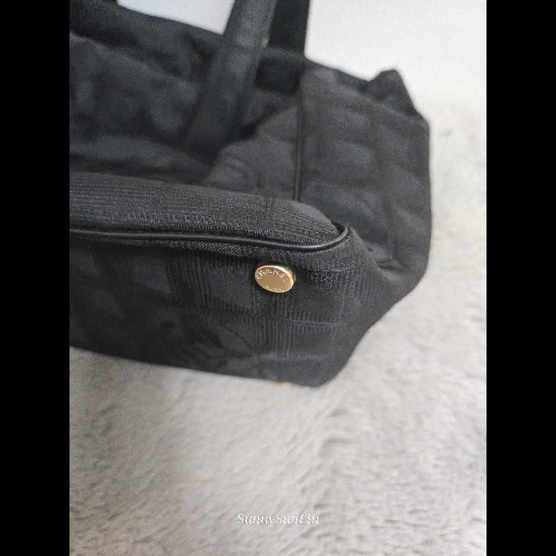 香奈兒 Chanel 黑色 尼龍布 購物包 肩背包 托特包-29
