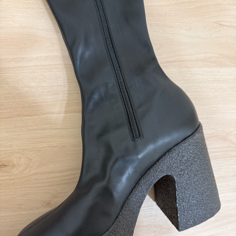 Stella McCartney 厚底粗跟皮革踝靴 39/24.5-11