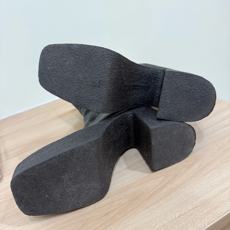 Stella McCartney 厚底粗跟皮革踝靴 39/24.5-15