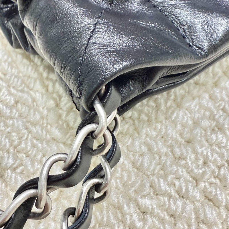 CHANEL - 黑色牛皮銀鏈22 Bag /中號-6