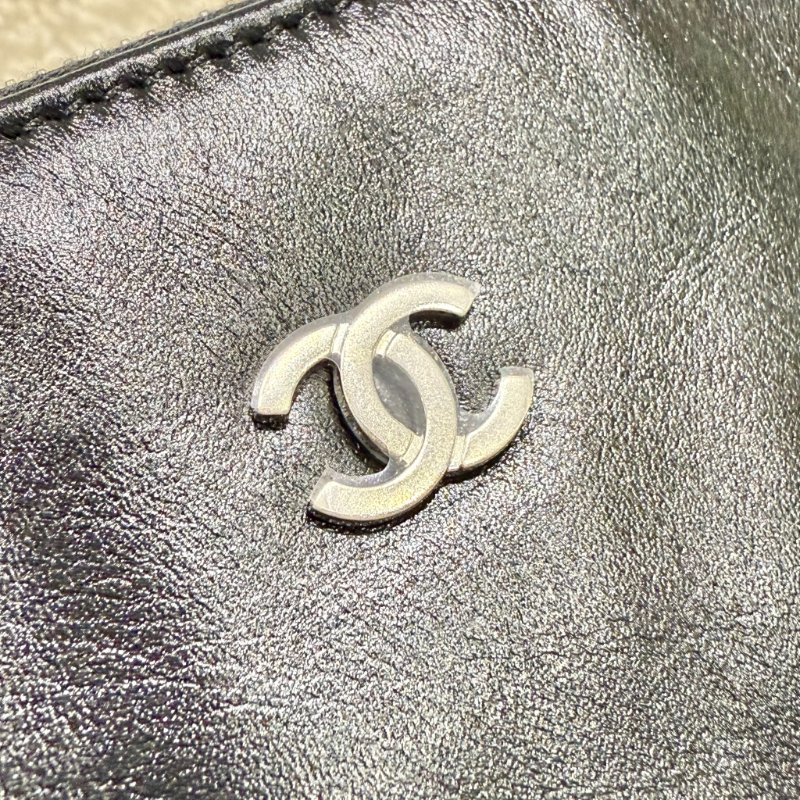 CHANEL - 黑色牛皮銀鏈22 Bag /中號-9