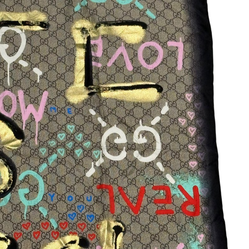 GUCCI - Life is Gucci GG Monogram 印花真絲方巾-5