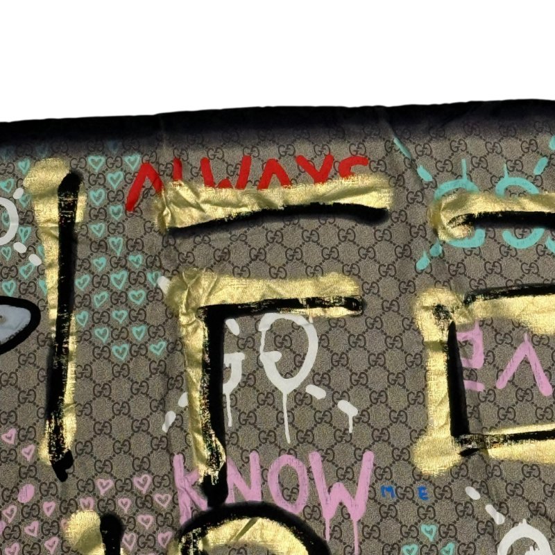 GUCCI - Life is Gucci GG Monogram 印花真絲方巾-6