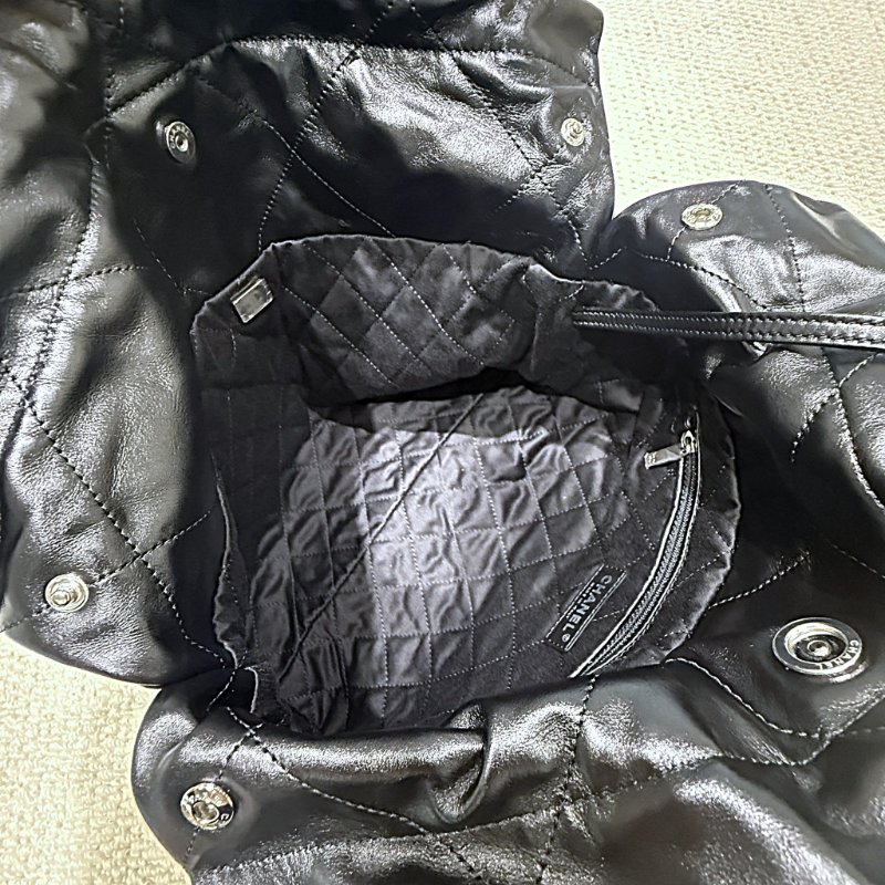 CHANEL - 黑色牛皮銀鏈22 Bag /小號-4
