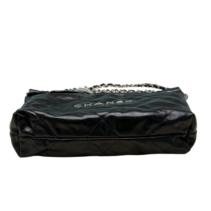 CHANEL - 黑色牛皮銀鏈22 Bag /小號-5